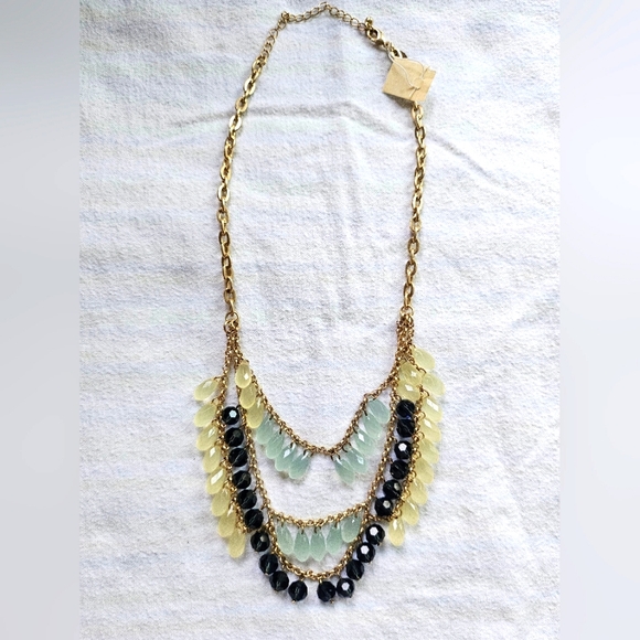 New Lia Sophia Refresh Necklace, Glass & Resin Beads, Gold, Blue, NWOB - Picture 5 of 12
